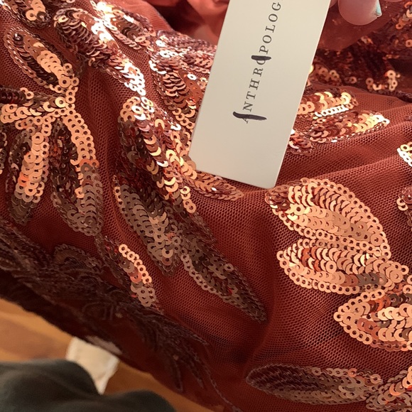 NWT  Anthropologie Cut-Out Sequined Bling Shiny Blouse XS,S - Picture 5 of 5